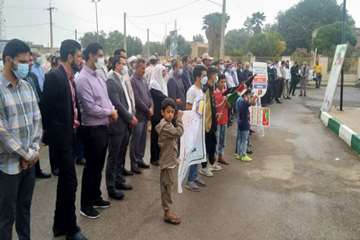 حضور پرشور کارکنان نفت و گاز غرب در راهپیمایی روز قدس